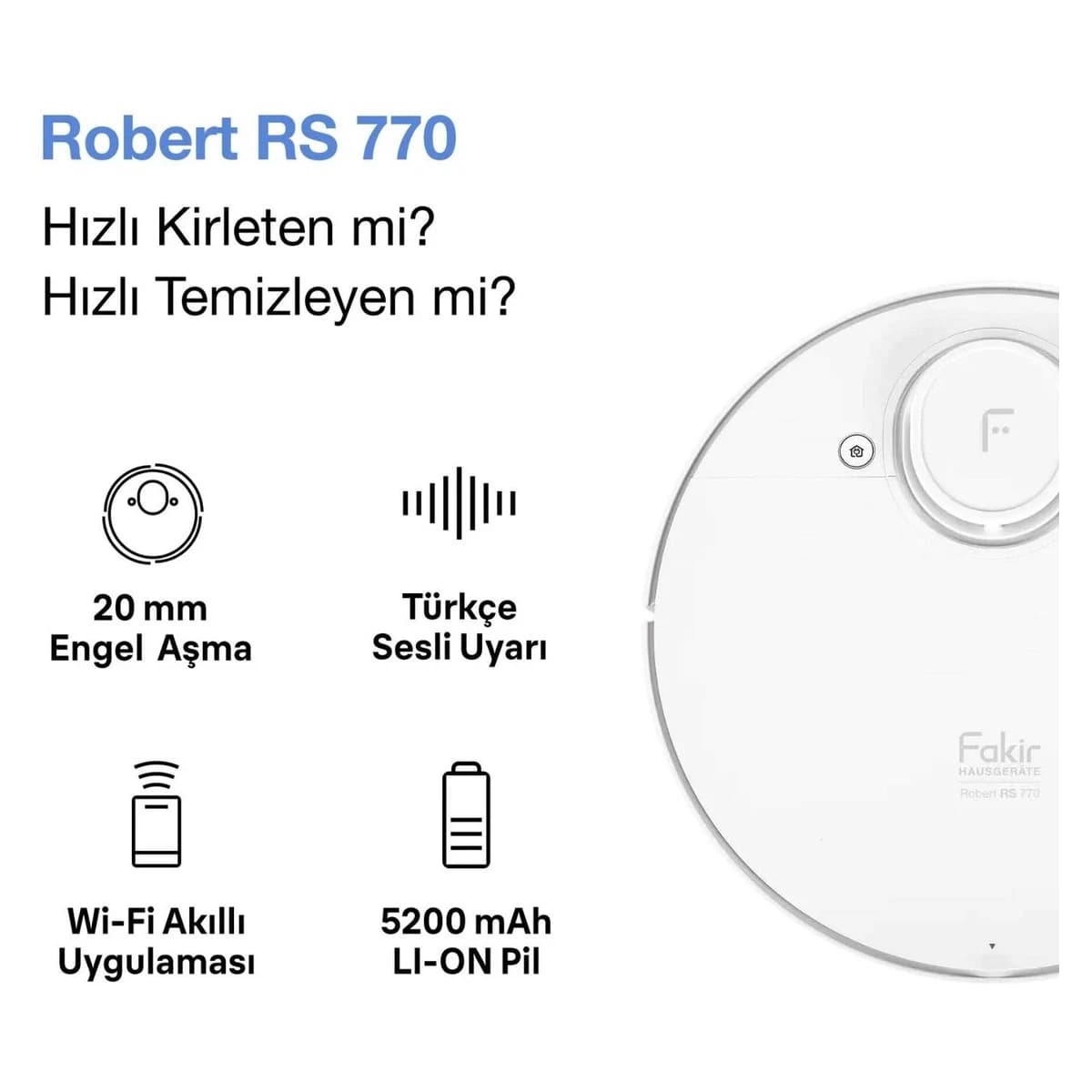 Fakir Robert RS 770 Robot Süpürge görsel 2