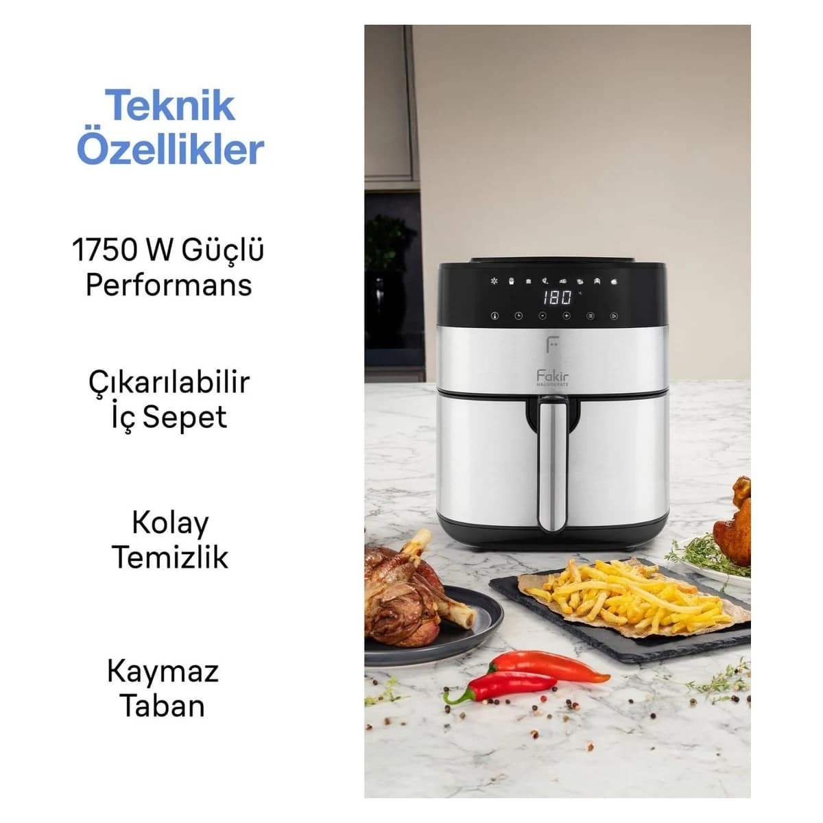 Fakir Uno Chefry Sıcak Hava Fritözü & Airfryer görsel 3